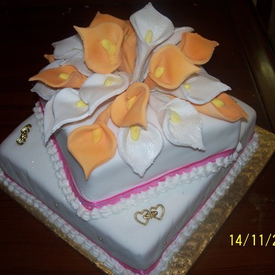 Orange And White Calla Lillies