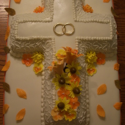 Cross Bridal Shower Cake