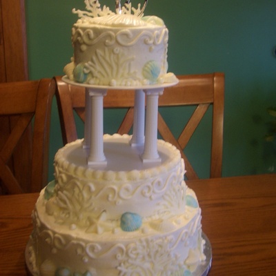 Beach Themed Wedding Cake
