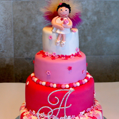 Christening Cake - Pretty In Pink