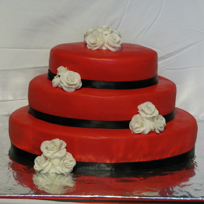 Red/black/white Oval
