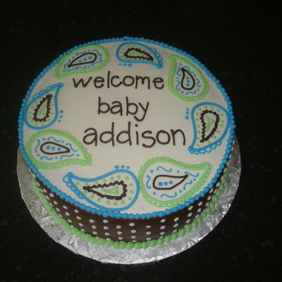 Paisley Splash Baby Shower Cake