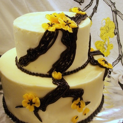 Two-Tier Stacked Wedding Cake