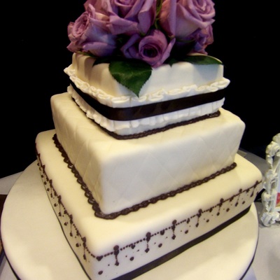 Three Tier Square Wedding Cake