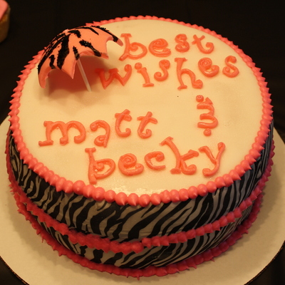 Zebra Bridal Shower Cake