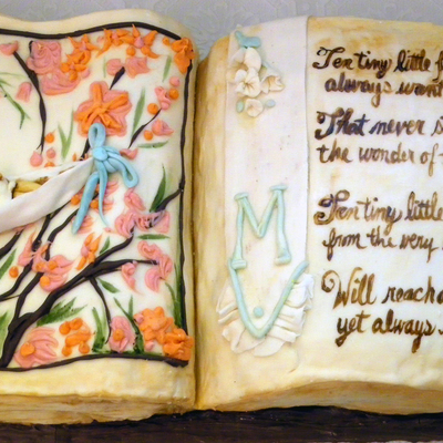 Open Book Shower Cake