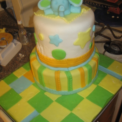 Elephant Baby Shower Cake