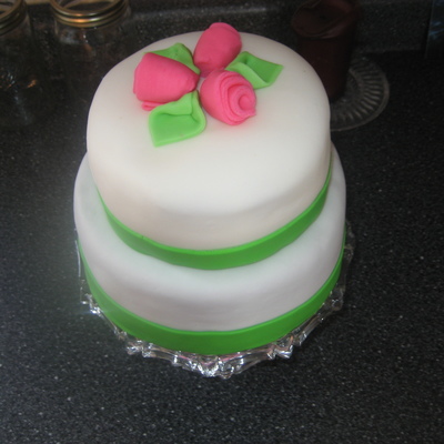 Green And Pink Mother's Day Cake