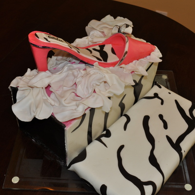 Pink & Zebra Print High Heel Shoe