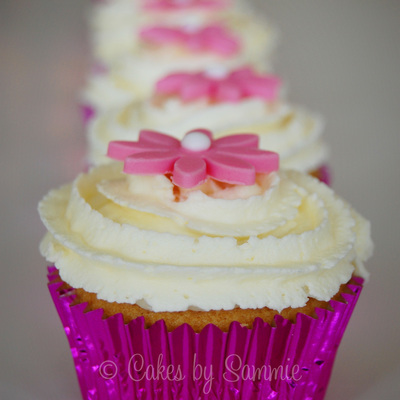 Pink Flower Cupcakes