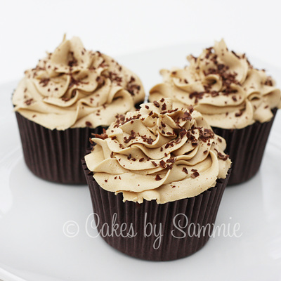 Coffee Cupcakes With Coffee Buttercream And Dark Choc Gratings