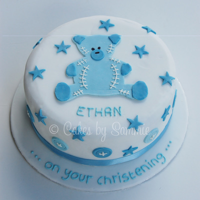 Baby Boys Christening Cake