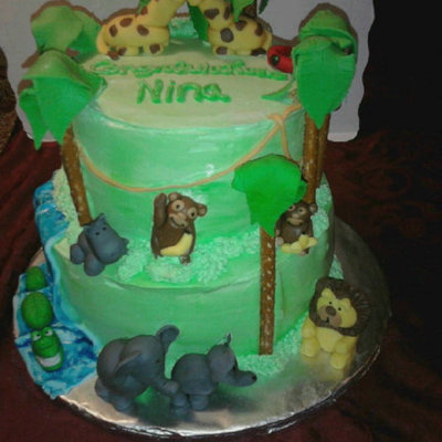 Jungle Baby Shower Cake