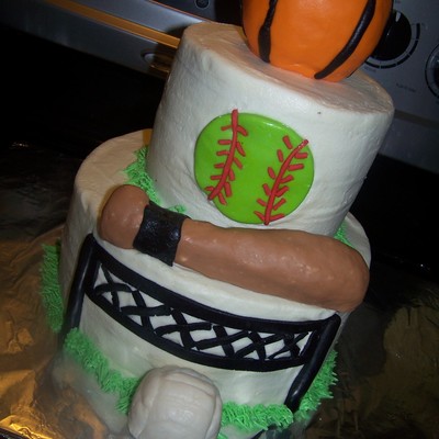 3 Favorite Sports In One Cake