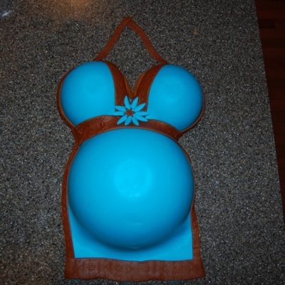 Baby Shower Cake With Flower