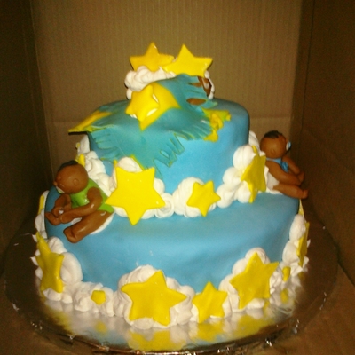 Moon And Star Baby Shower Cake