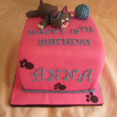 18Th Birthday Kitty Cat Cake
