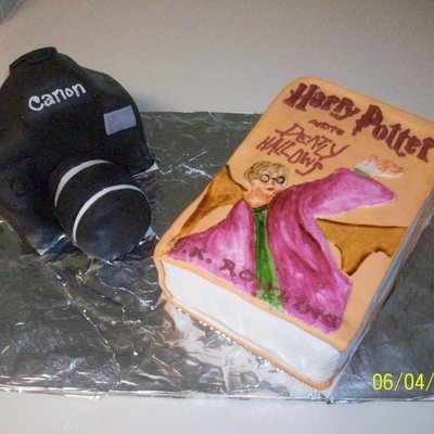 Camera & Harry Potter Book Birthday Cake