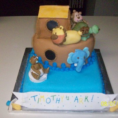 "timothy's Ark" Baby Shower Cake