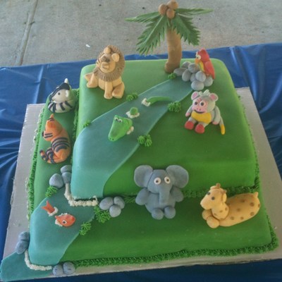 Jungle Animals Birthday Cake