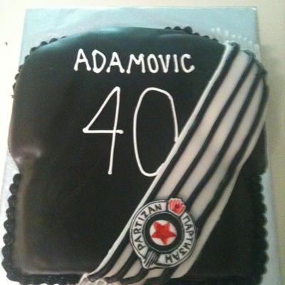 Partizan Soccer Jersey 40Th Birthday Cake
