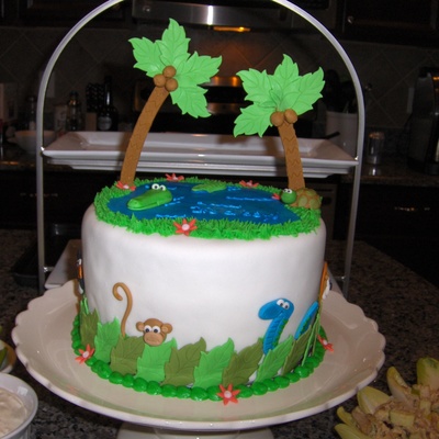 Boy's Jungle Baby Shower Cake