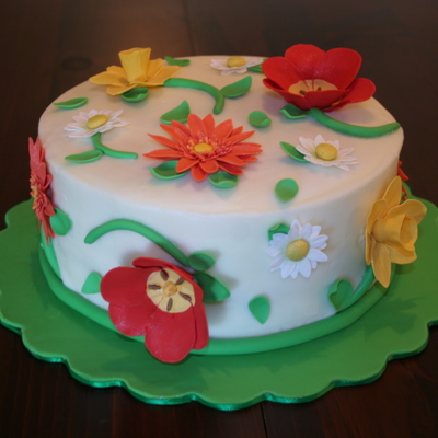 Spring Flowers Birthday Cake