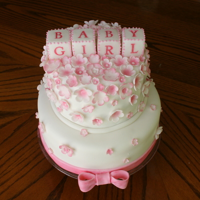 Baby Girl Block Cake