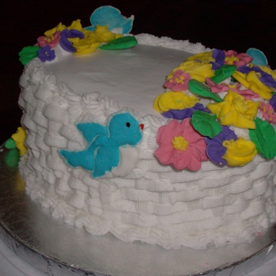 Basketweave Flower Cake