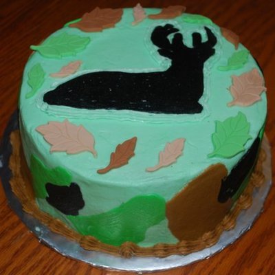 Deer Silhouette Camo Cake