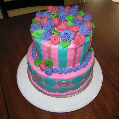 Stripes And Dots With Ribbon Roses