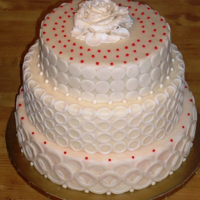 Ivory Rose Wedding Cake