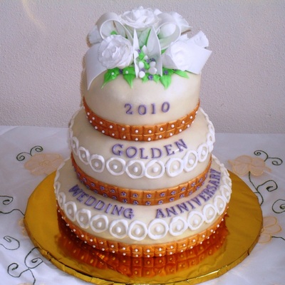 Tp'golden Wedding Anniversary Cake