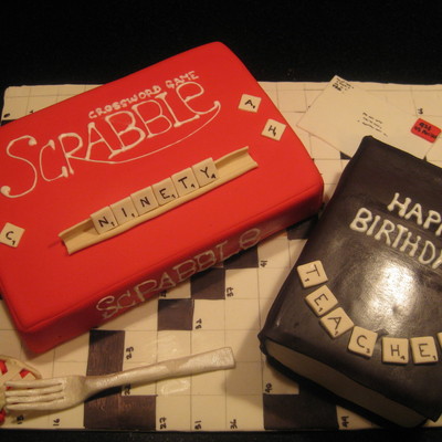Scrabble Board Game Cake