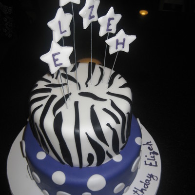 Zebrastripes And Polka Dots Birthday Cake