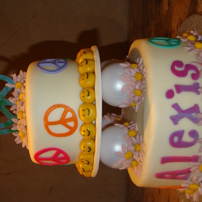 Peace & Love Birthday Cake