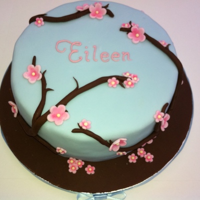Cherry Blossom Birthday Cake
