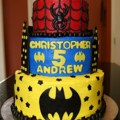 Spiderman/batman Cake