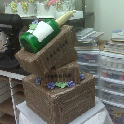 Wine Crate Dummy Cake