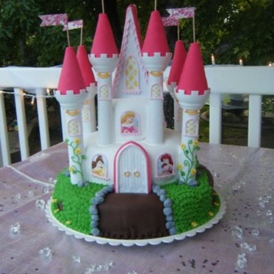 Pink Princess Castle Cake