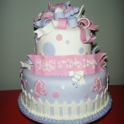 Pink And Purple Pony Birthday Cake