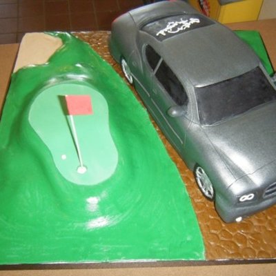 Golf Course & Dodge Charger Car Groom's Cake