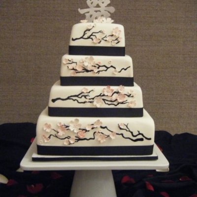 Asian Cherry Blossom Wedding Cake