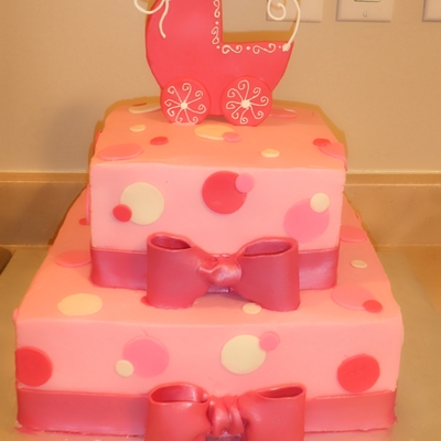 Pretty In Pink Baby Shower Cake