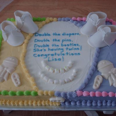 Twins Baby Shower Cake