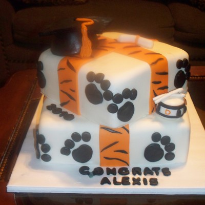 Tiger Graduation Cake