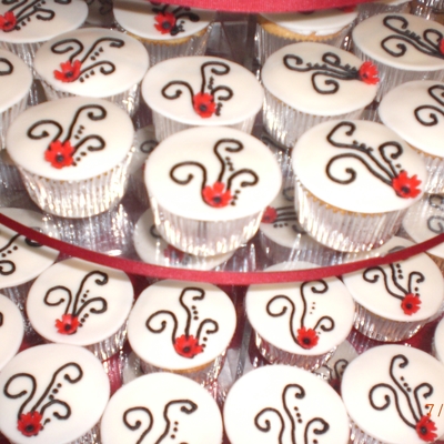 Red, Black And White Cupcakes