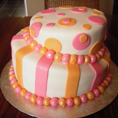 Pink & Orange Wonky Cake