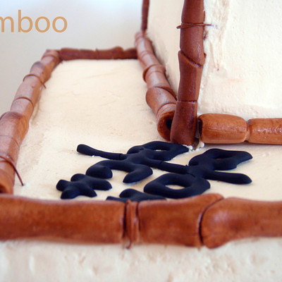 Bamboo Oriental Themed Wedding Cake