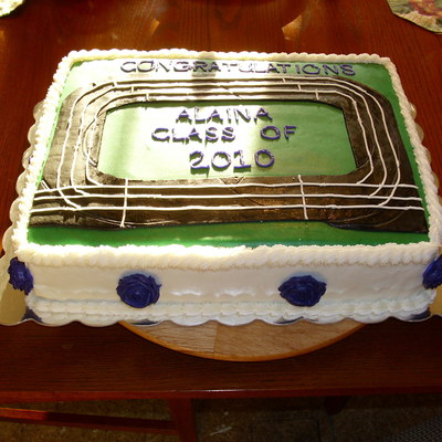 Track And Field Graduation Cake